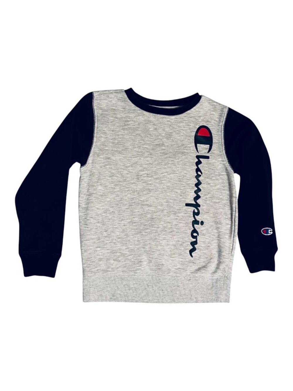 Boy's Gray Sweatshirt Black Sleeves Champion Size 7